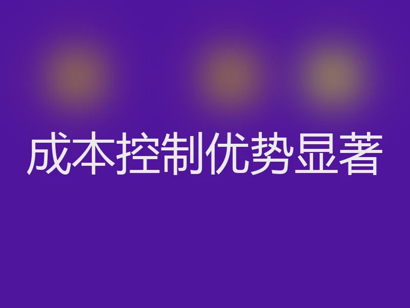 成本控制优势显著