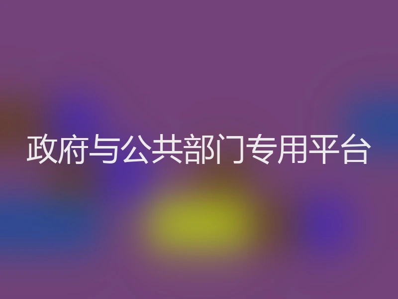 政府与公共部门专用平台