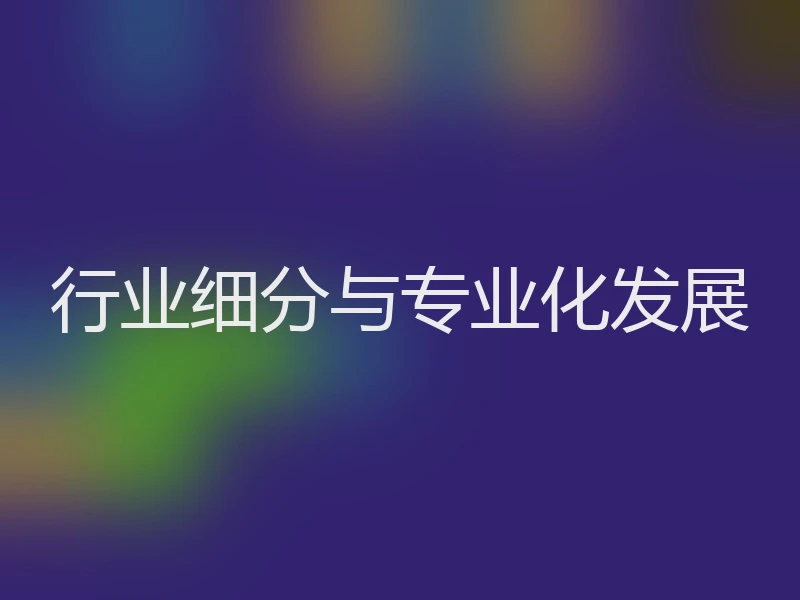 行业细分与专业化发展