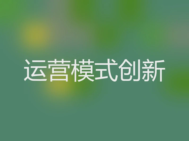 运营模式创新