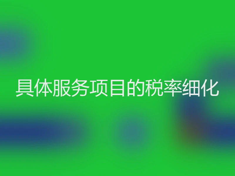 具体服务项目的税率细化