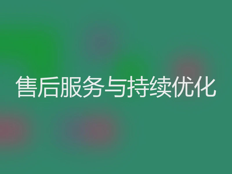 售后服务与持续优化