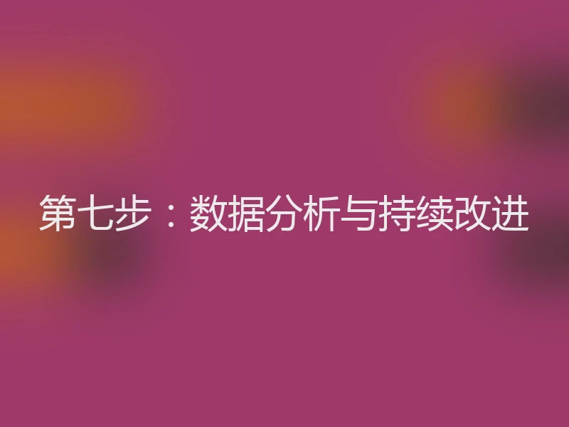 第七步：数据分析与持续改进