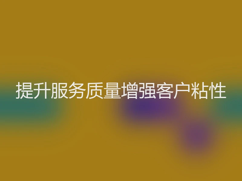 提升服务质量增强客户粘性