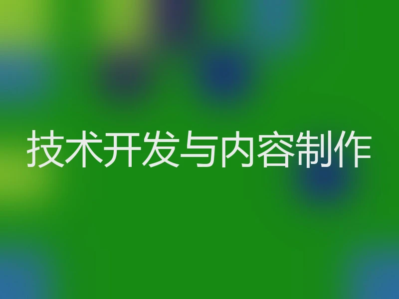 技术开发与内容制作