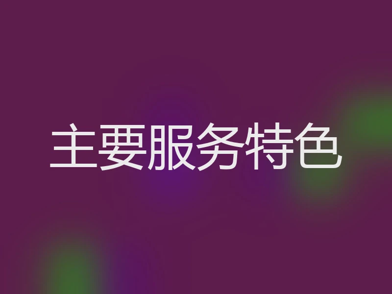主要服务特色