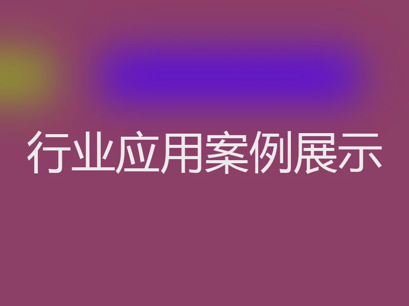 行业应用案例展示