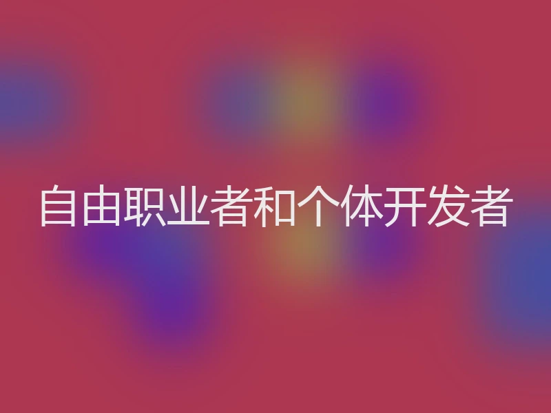自由职业者和个体开发者