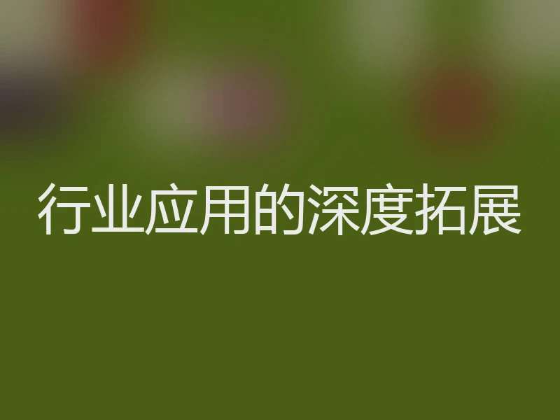 行业应用的深度拓展