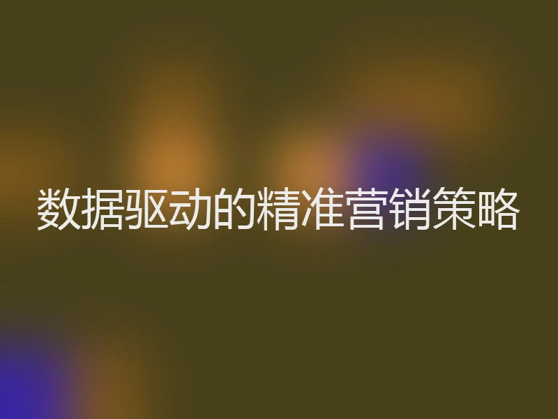 数据驱动的精准营销策略