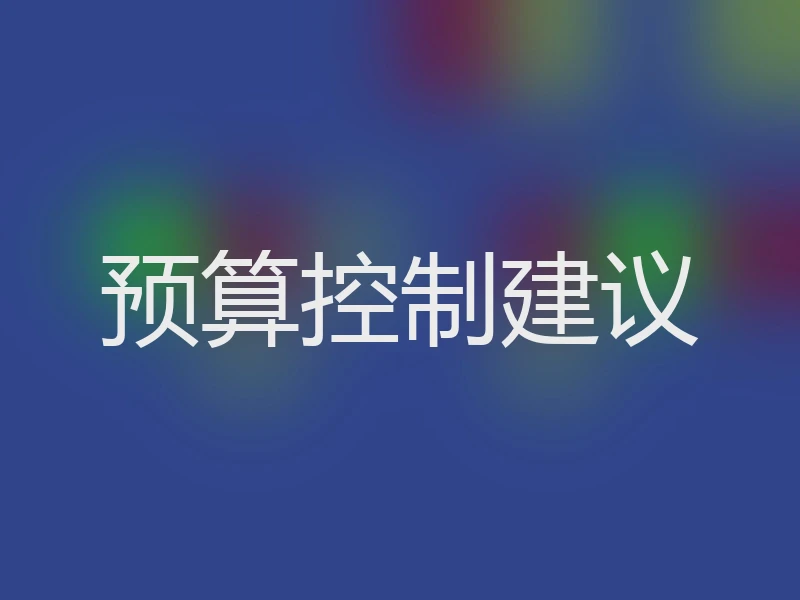 预算控制建议