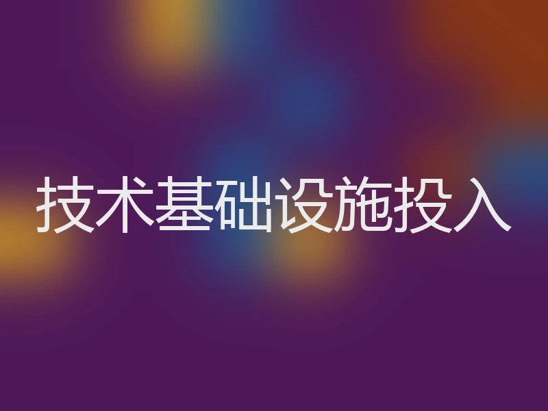 技术基础设施投入