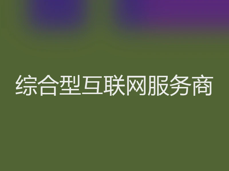 综合型互联网服务商
