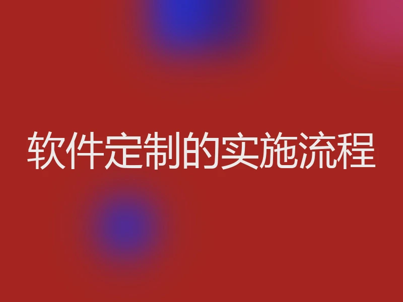 软件定制的实施流程
