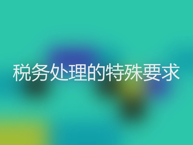 税务处理的特殊要求