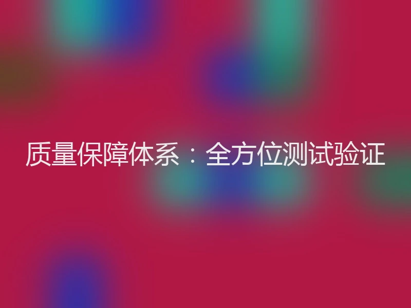 质量保障体系:全方位测试验证