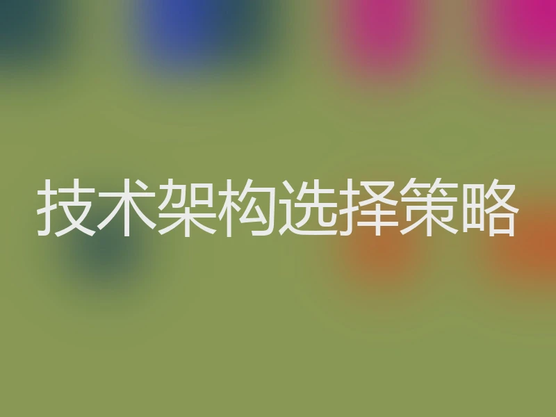 技术架构选择策略