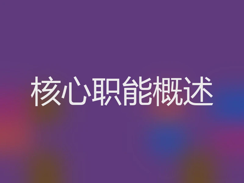 核心职能概述
