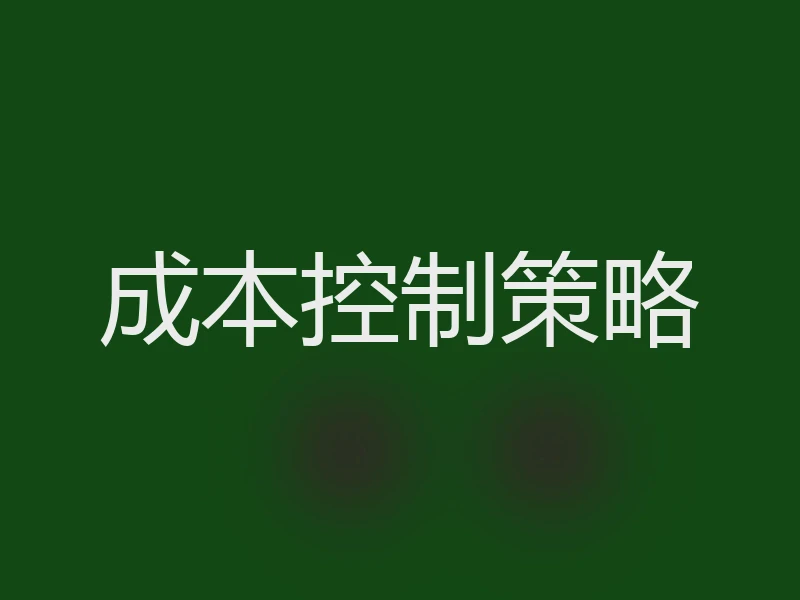 成本控制策略