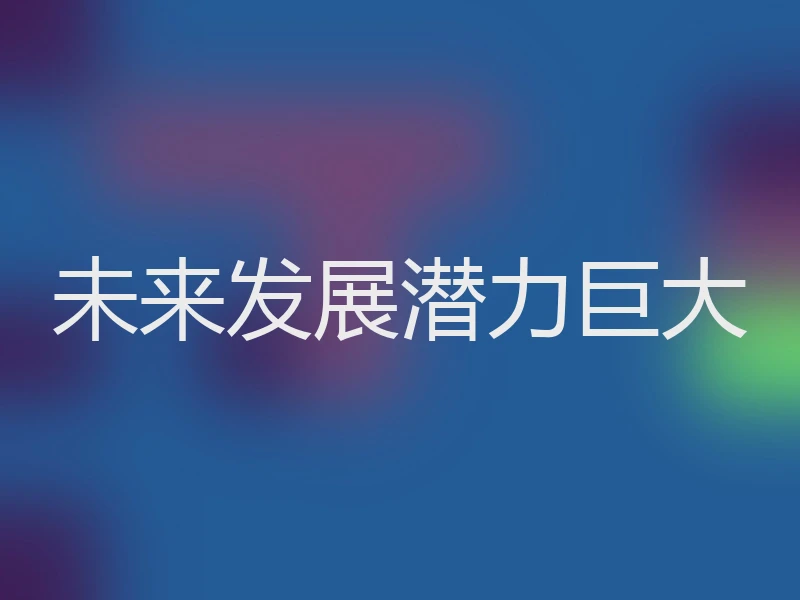 未来发展潜力巨大