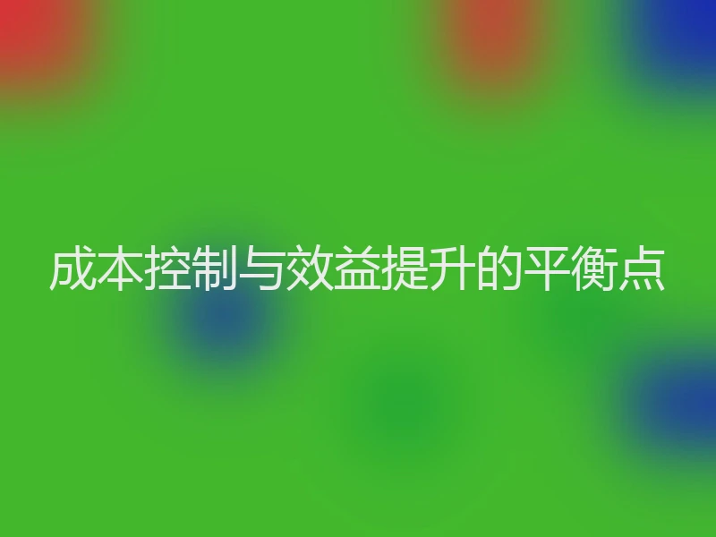 成本控制与效益提升的平衡点