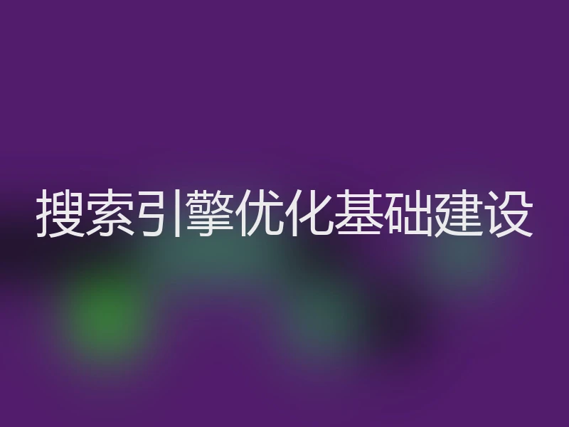 搜索引擎优化基础建设