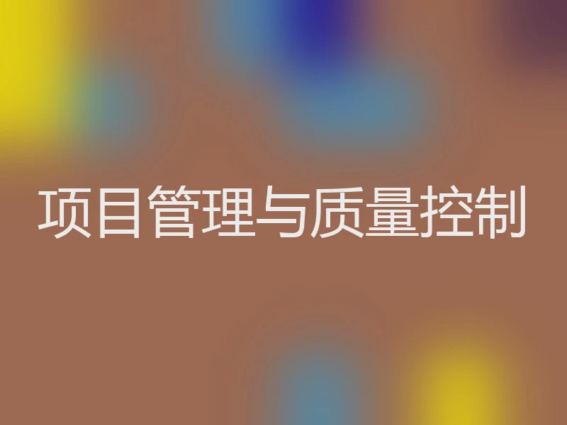 项目管理与质量控制