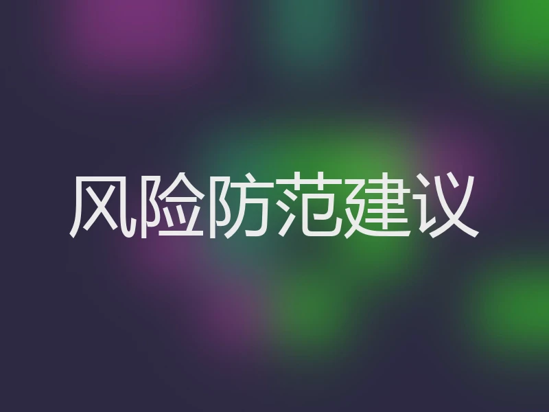 风险防范建议