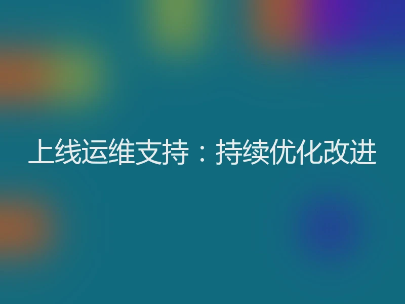 上线运维支持:持续优化改进