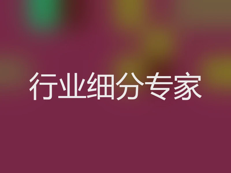 行业细分专家