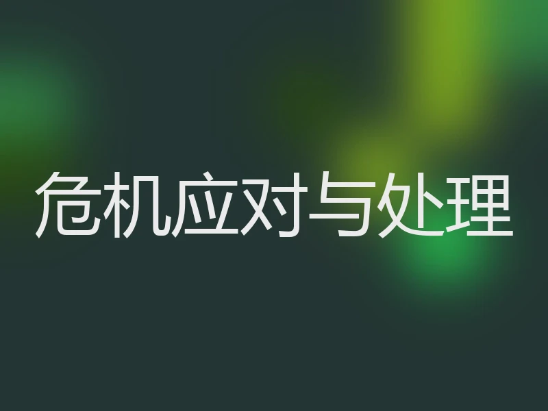 危机应对与处理