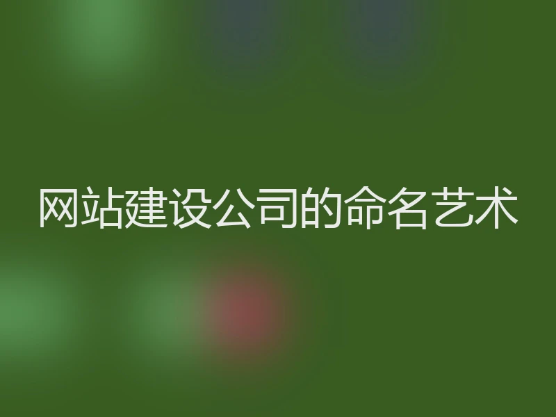 网站建设公司的命名艺术