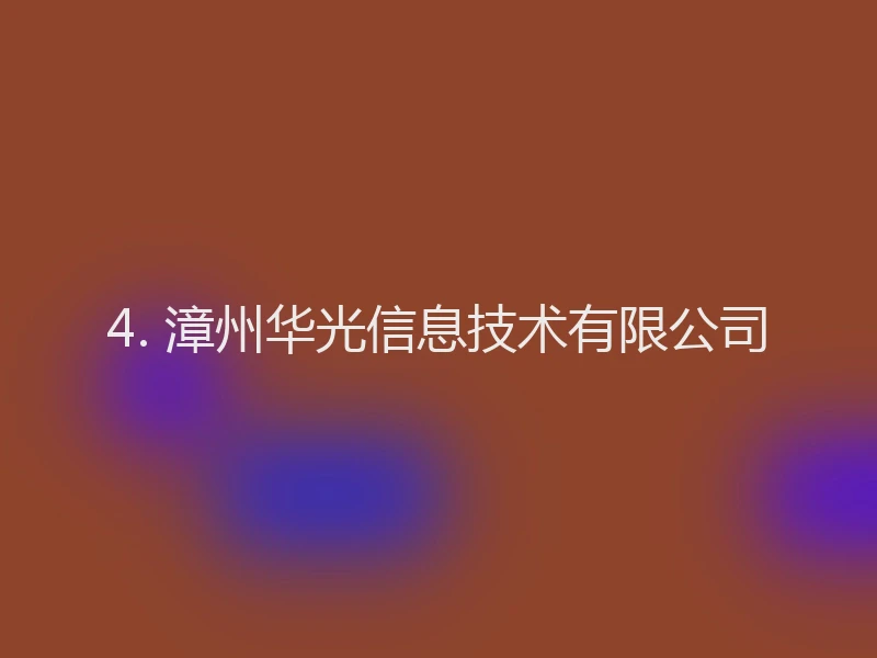 4. 漳州华光信息技术有限公司