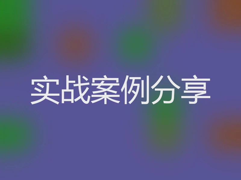 实战案例分享