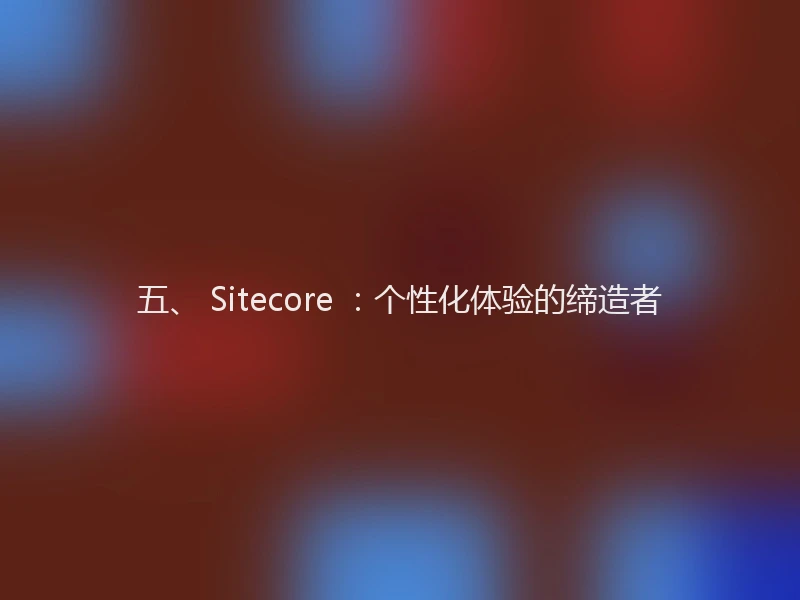五、 Sitecore ：个性化体验的缔造者