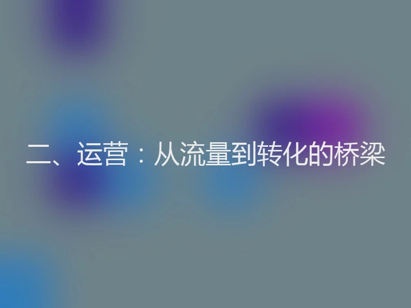 二、运营:从流量到转化的桥梁
