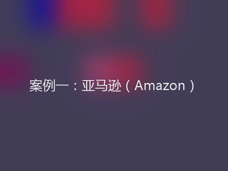 案例一：亚马逊（Amazon）