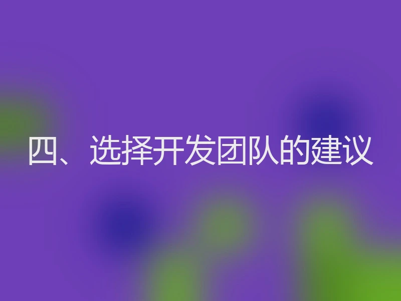 四、选择开发团队的建议