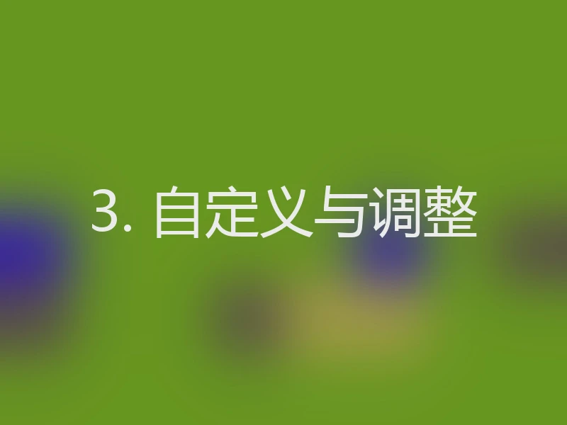 3. 自定义与调整