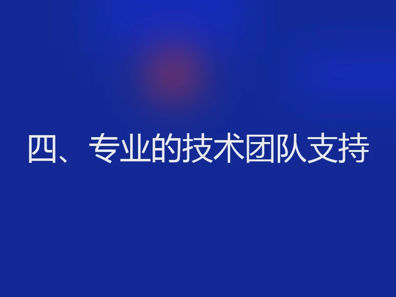 四、专业的技术团队支持