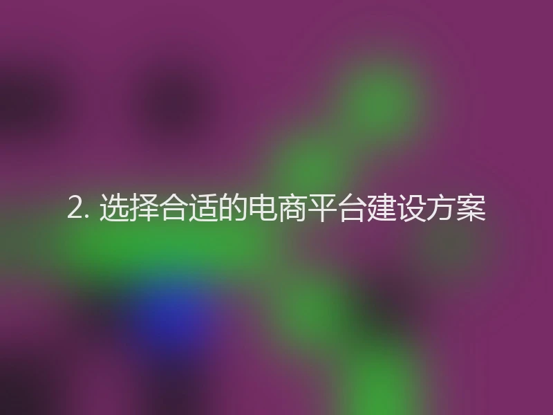 2. 选择合适的电商平台建设方案
