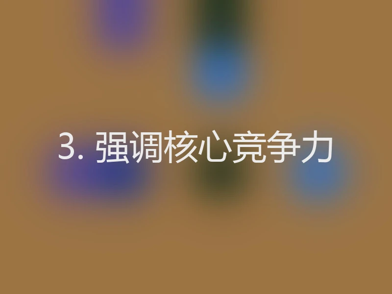 3. 强调核心竞争力