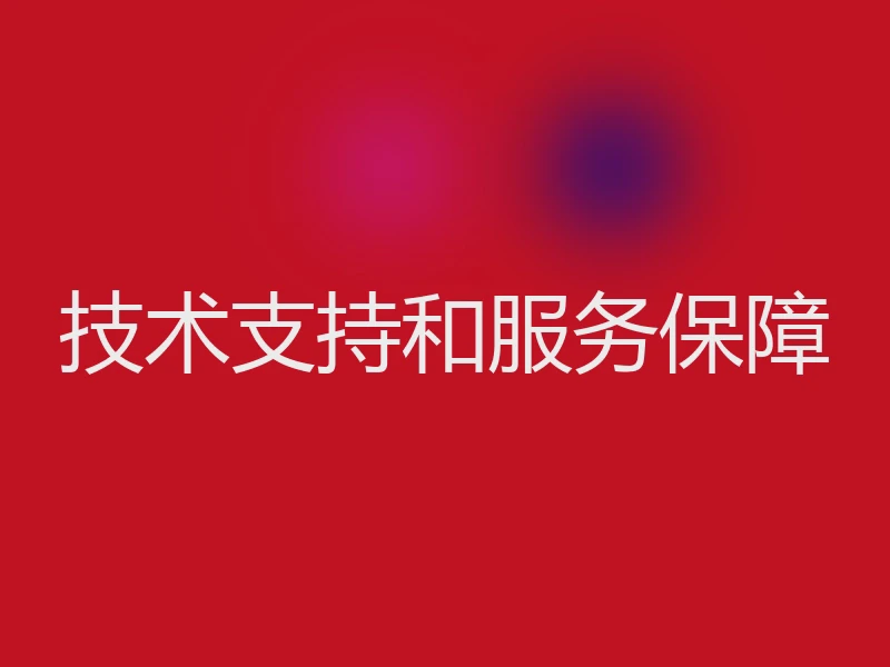 技术支持和服务保障