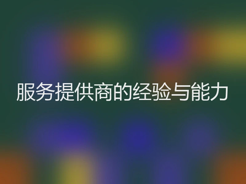服务提供商的经验与能力