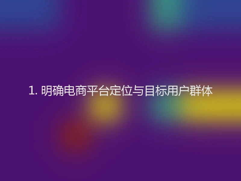 1. 明确电商平台定位与目标用户群体