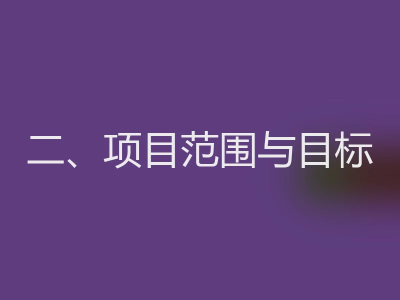 二、项目范围与目标