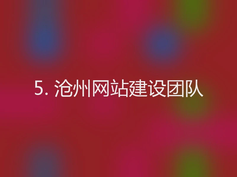 5. 沧州网站建设团队