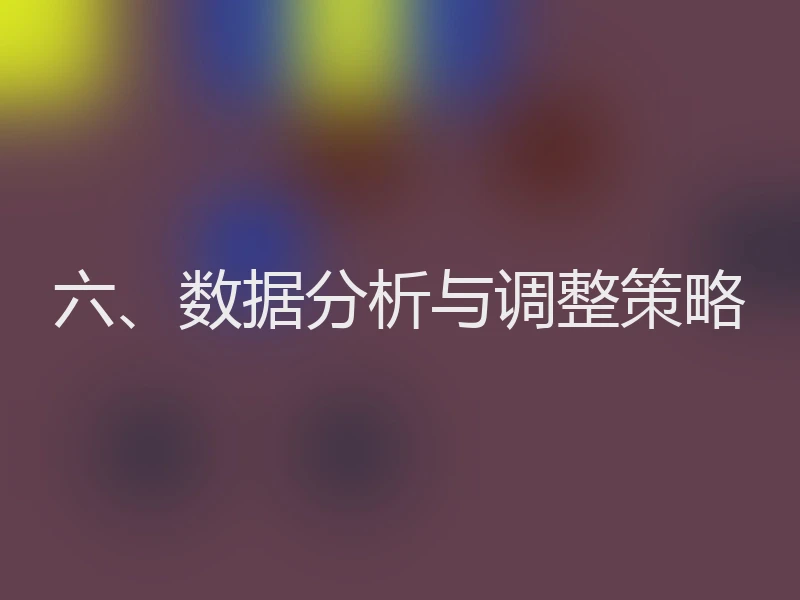 六、数据分析与调整策略