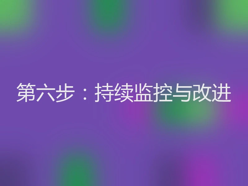 第六步：持续监控与改进