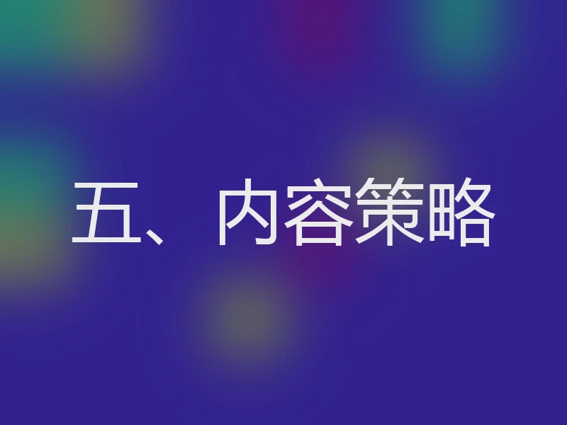 五、内容策略